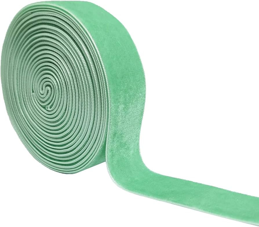 Wedding Christmas Valentin's Day Gift Box DIY Craft Decor Velvet Ribbon (Mint Green, 1''x2Yards) | Amazon (US)