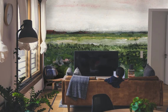 Landscape With Wheelbarrow By Vincent Van Gogh #4 Wallpaper, Mural, Removable, Vinyl, Peel Stick,... | Etsy (US)