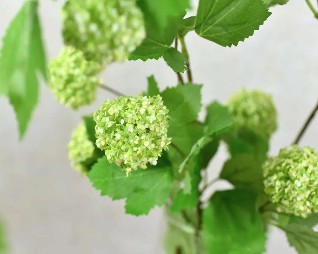 6 Heads Light Green Faux Draping Snowball Viburnum Hydrangea Stem - Event / Home Decor / Arrangem... | Etsy (US)