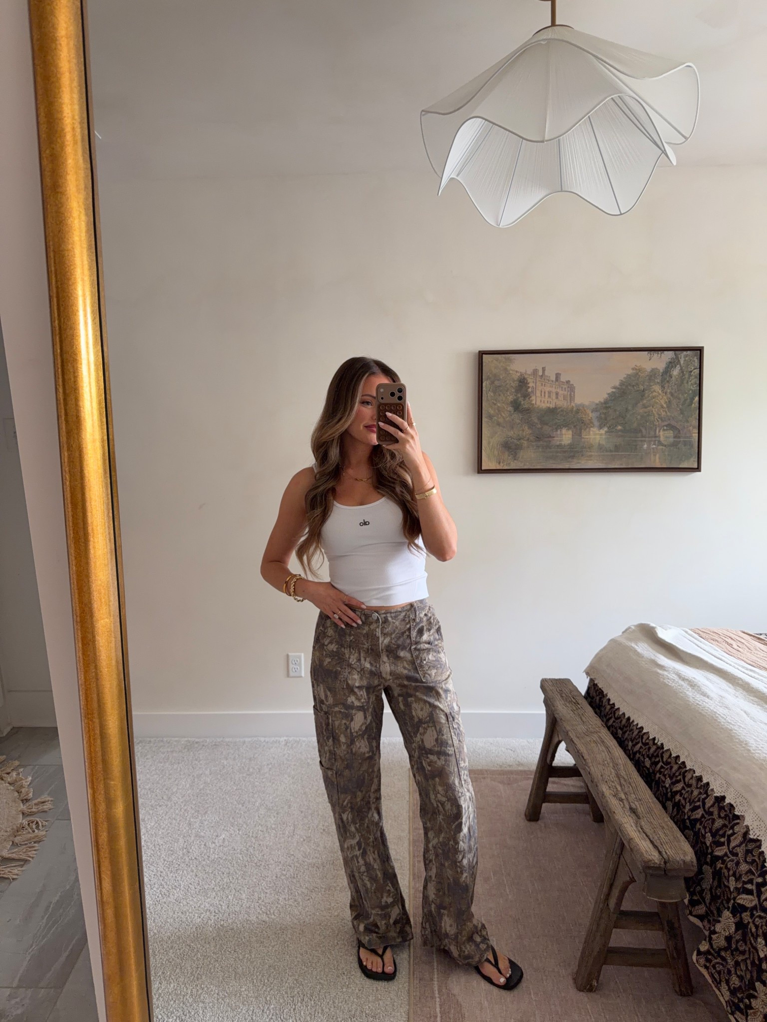 Casual outfit idea! Size S in the @Alo Yoga tank top & size S in the @Revolve camo pants! Code maddie15 for the Miranda Frye jewelry 

#LTKdayinmylife #LTKootd #LTKgrwm