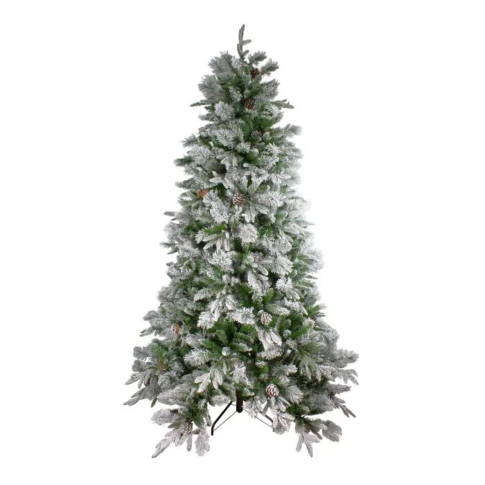 Northlight 6.5' Unlit Artificial Christmas Tree Full Flocked Mixed Colorado Pine | Target