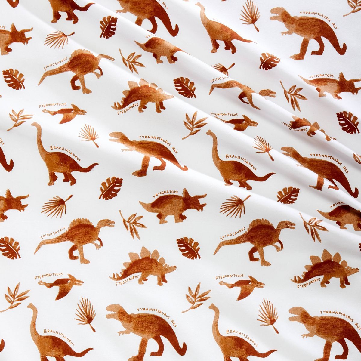 Dinosaur Cotton Kids' Sheet Set Watercolor Brown - Pillowfort™ | Target