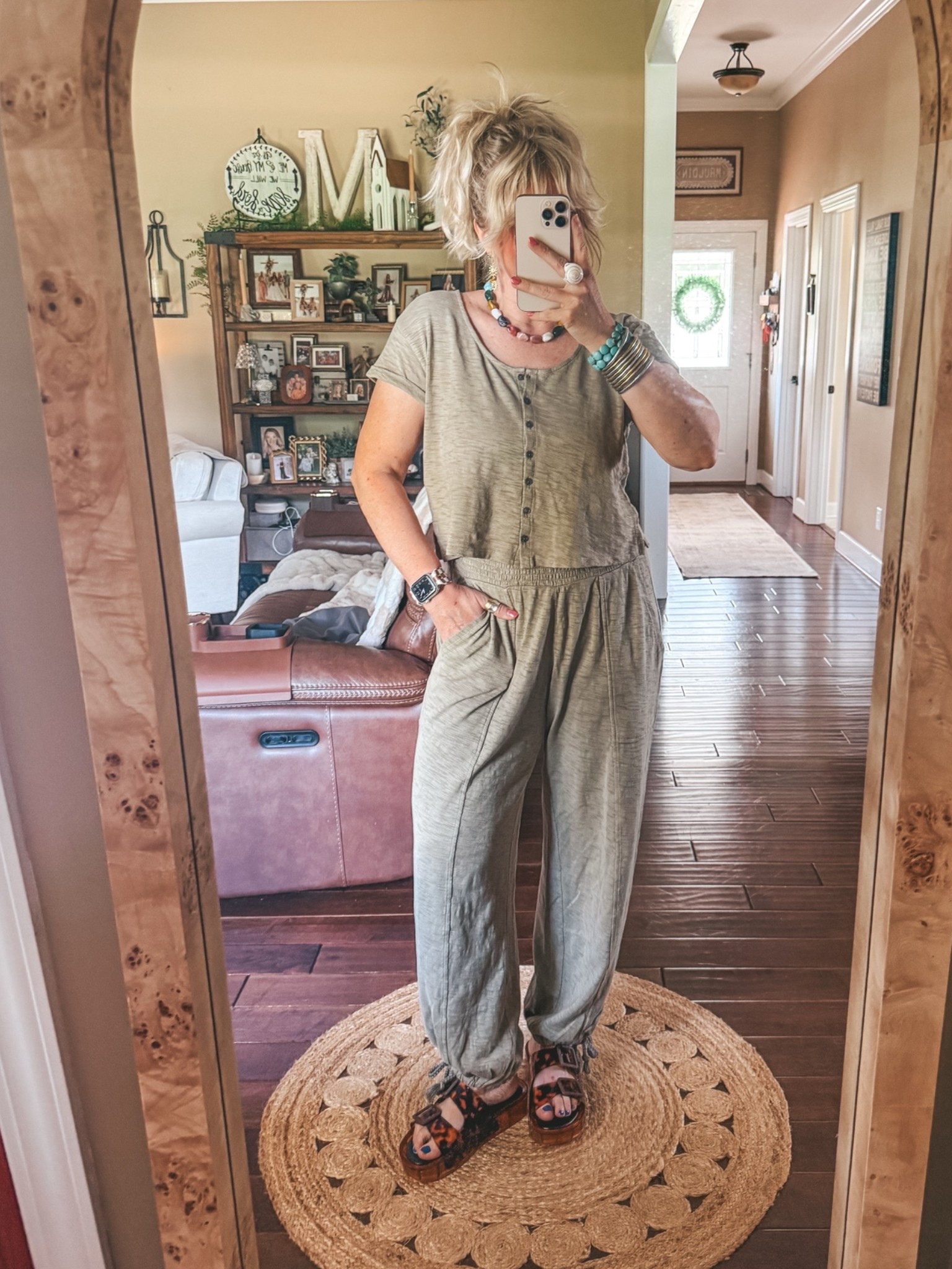 This set is also very cute and comfy! Comes in black too and love! 
I’m wearing a medium in both. 
Sandals true to size
@Target #ad #sponsored #targetpartner