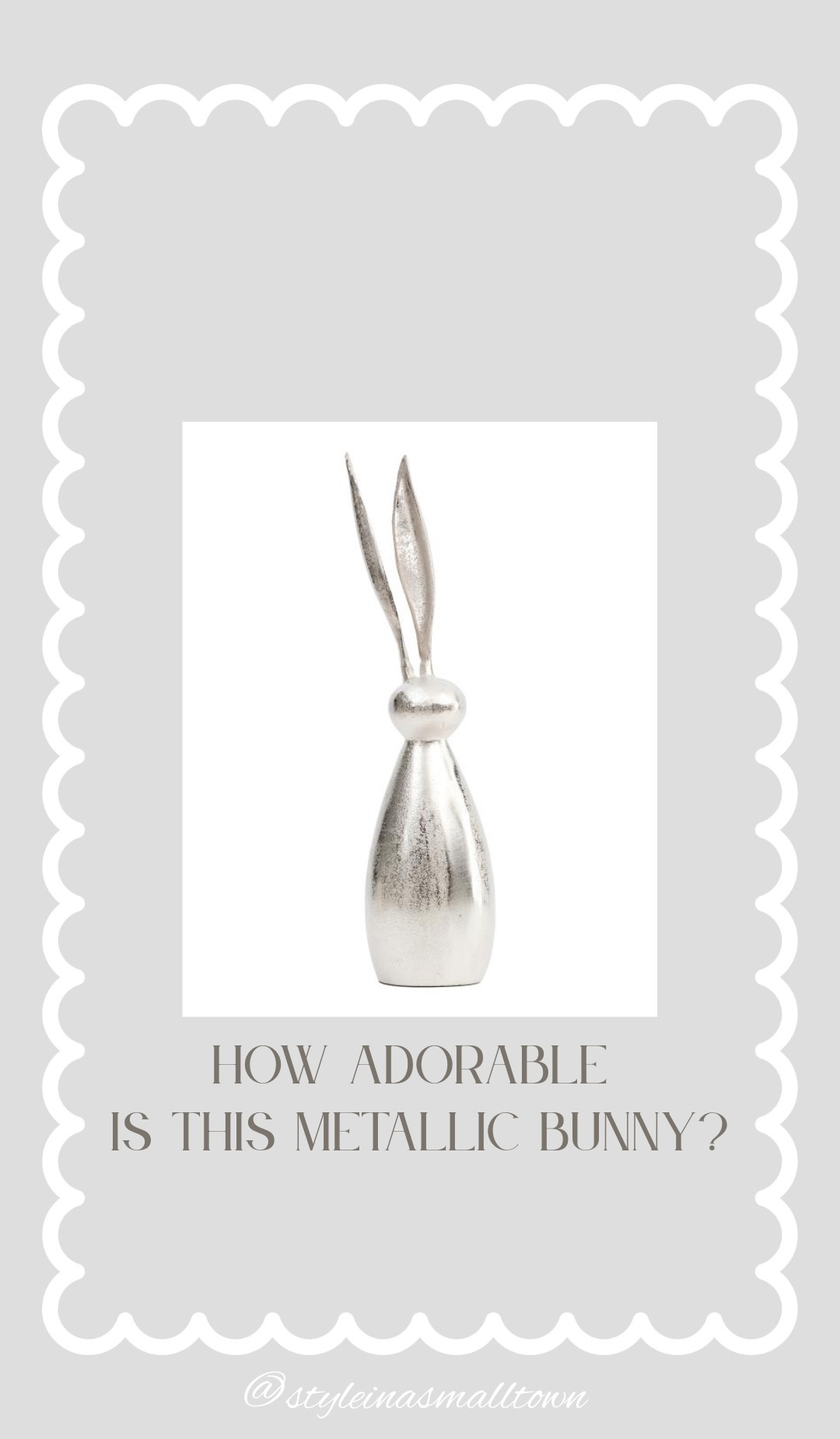 This little bunny needs a home! I love the modern esthetic of this metallic little guy! No modern Easter decor is complete without it! 

#LTKSeasonal #LTKHome #LTKSpringSale