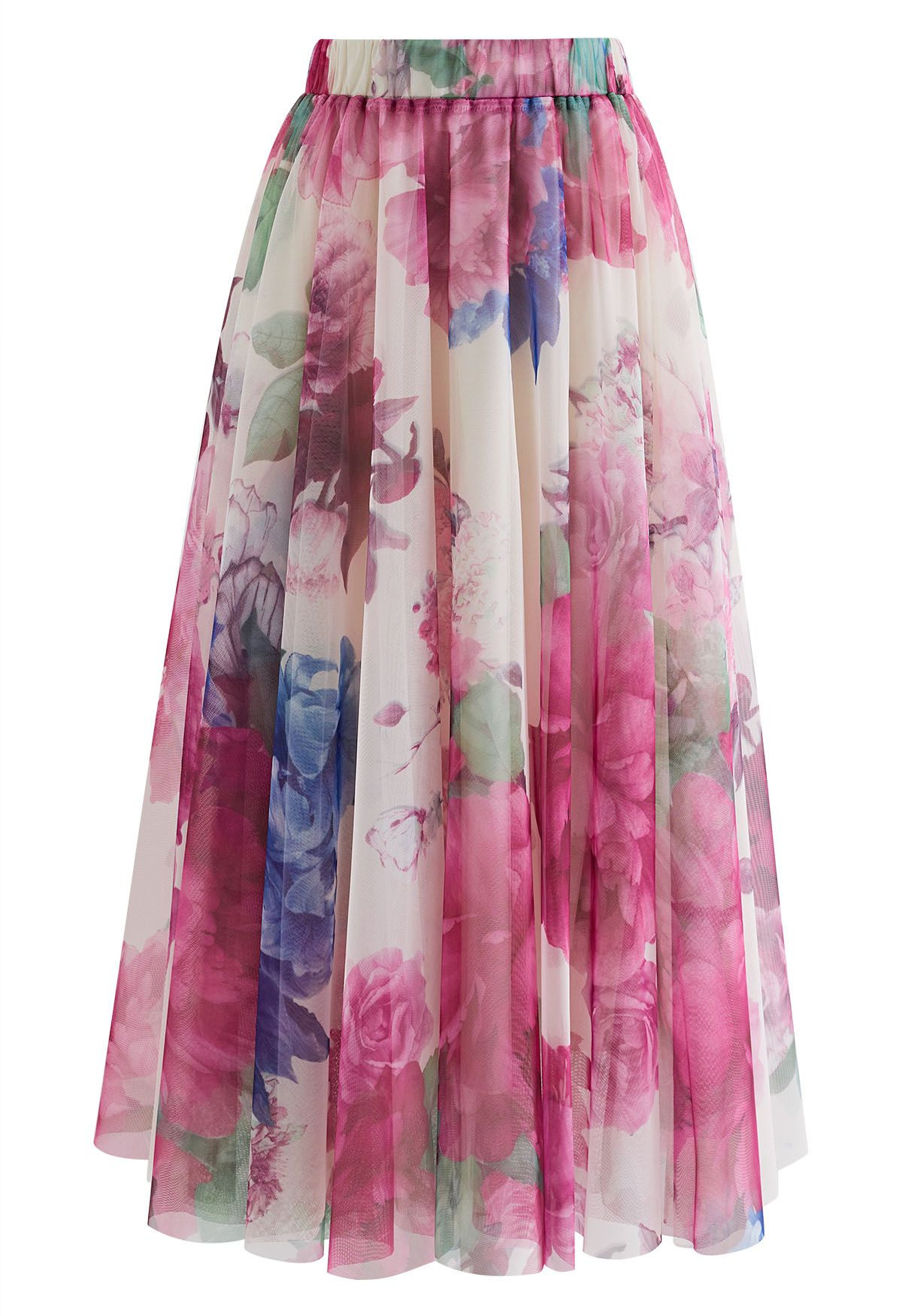 Dancing in Flowers Double-Layered Mesh Tulle Skirt | Chicwish