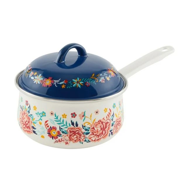 The Pioneer Woman Keepsake Floral 2-Quart Enamel-on-Steel Saucepan | Walmart (US)