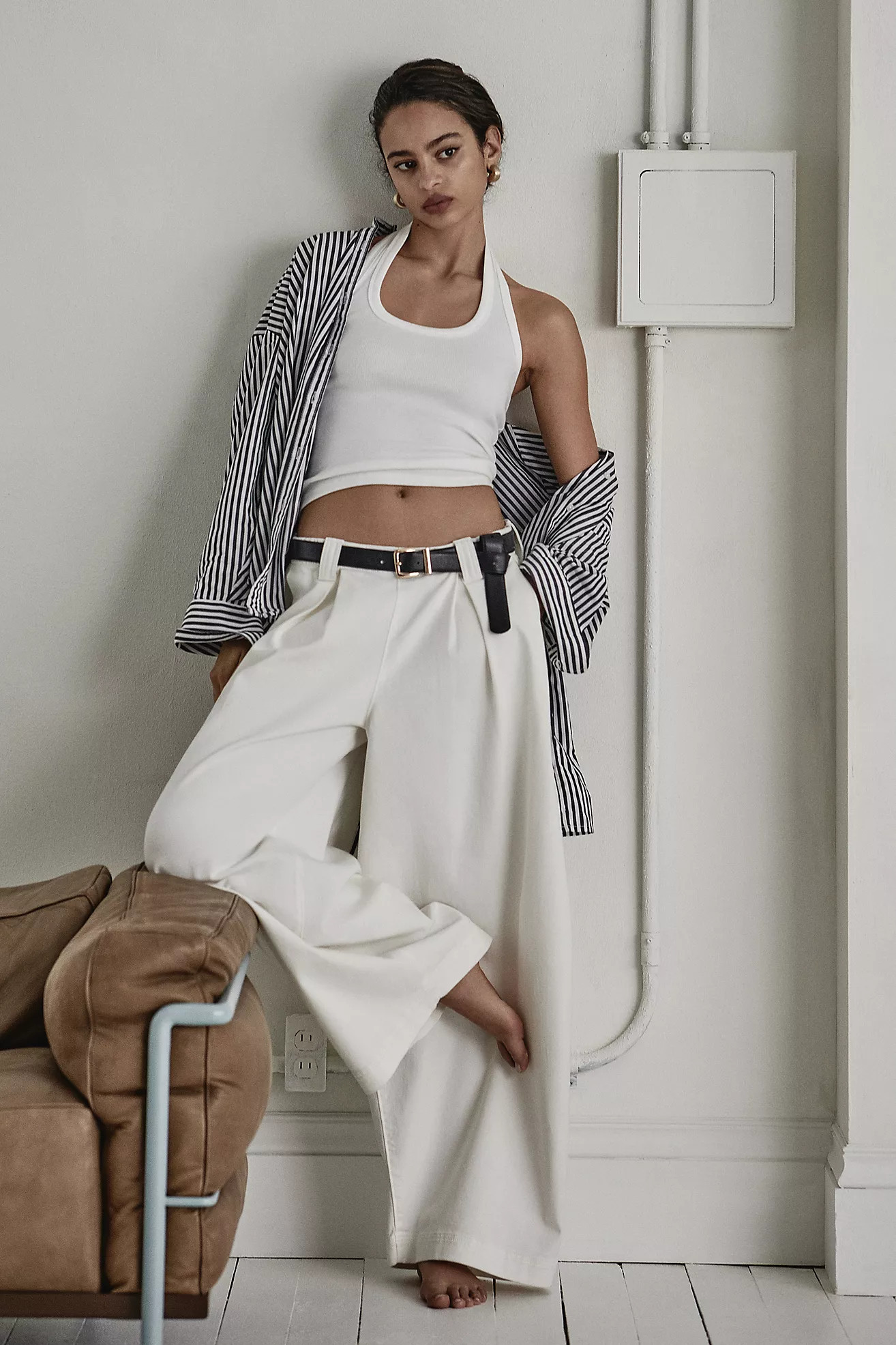 Pilcro Ribbed Halter Tank | Anthropologie (US)