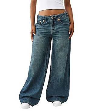 True Religion Jess Super Baggy Embroidered Logo Jeans - 26 | Dillard's