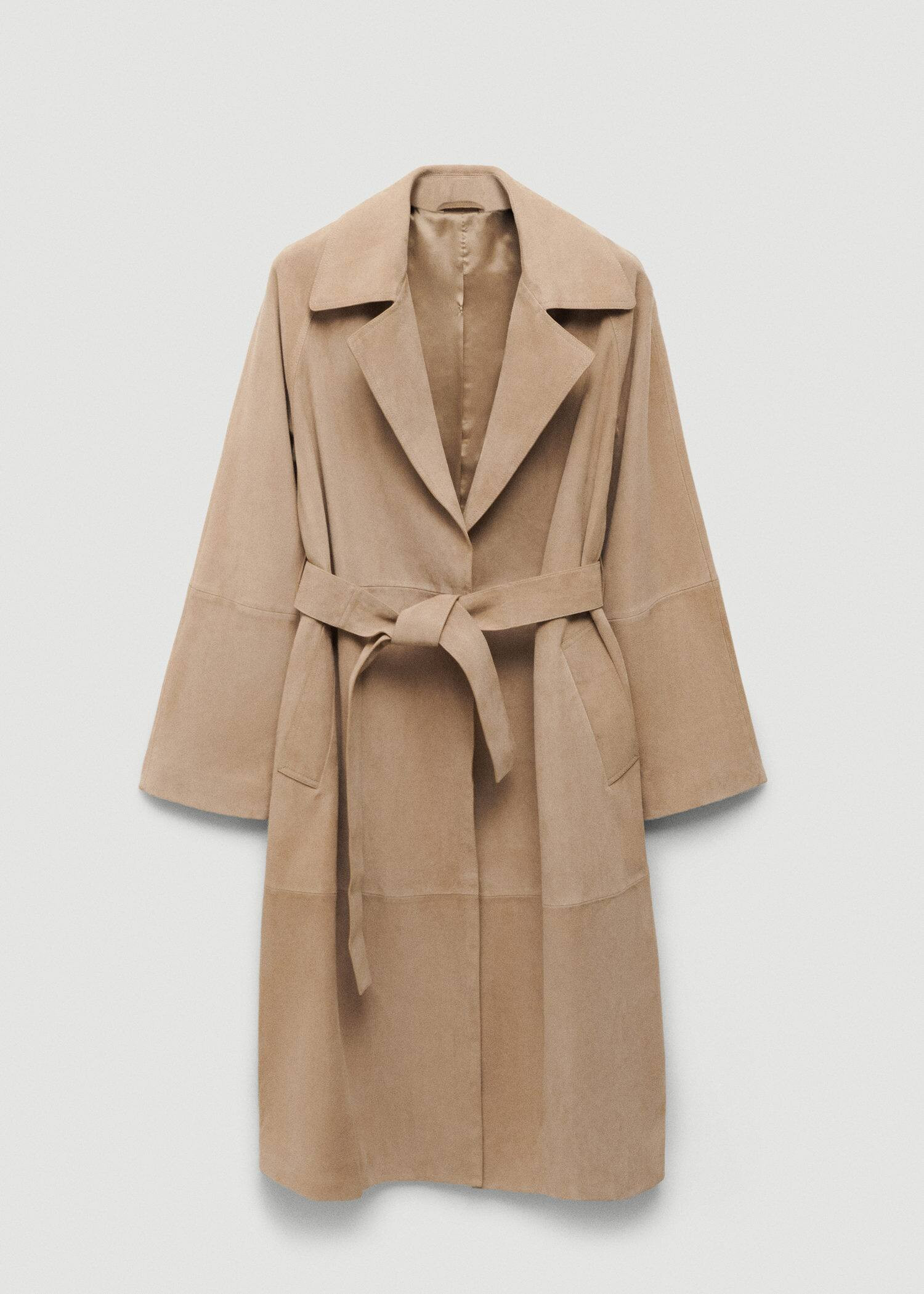 100% suede trench -  Women | Mango United Kingdom | MANGO (UK)