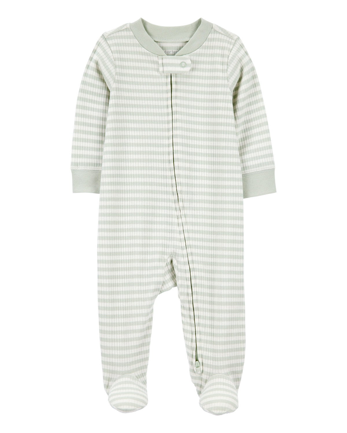 Baby Boy Striped 2-Way Zip Ribbed Sleep & Play Pajamas - Green/White - Carter's | Carter's | Carter's Inc