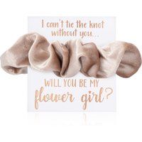 Flower Girl Proposal Gift Box Champagne Velvet Scrunchie To Have & Hold Your Hair Back Rose Gold Car | Etsy (US)