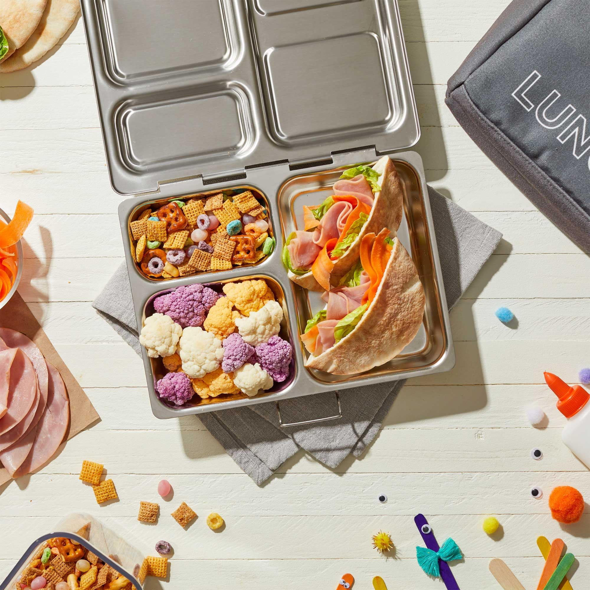 PlanetBox LAUNCH classic stainless steel bento lunch box with 3 compartments for adults and kids | Amazon (US)