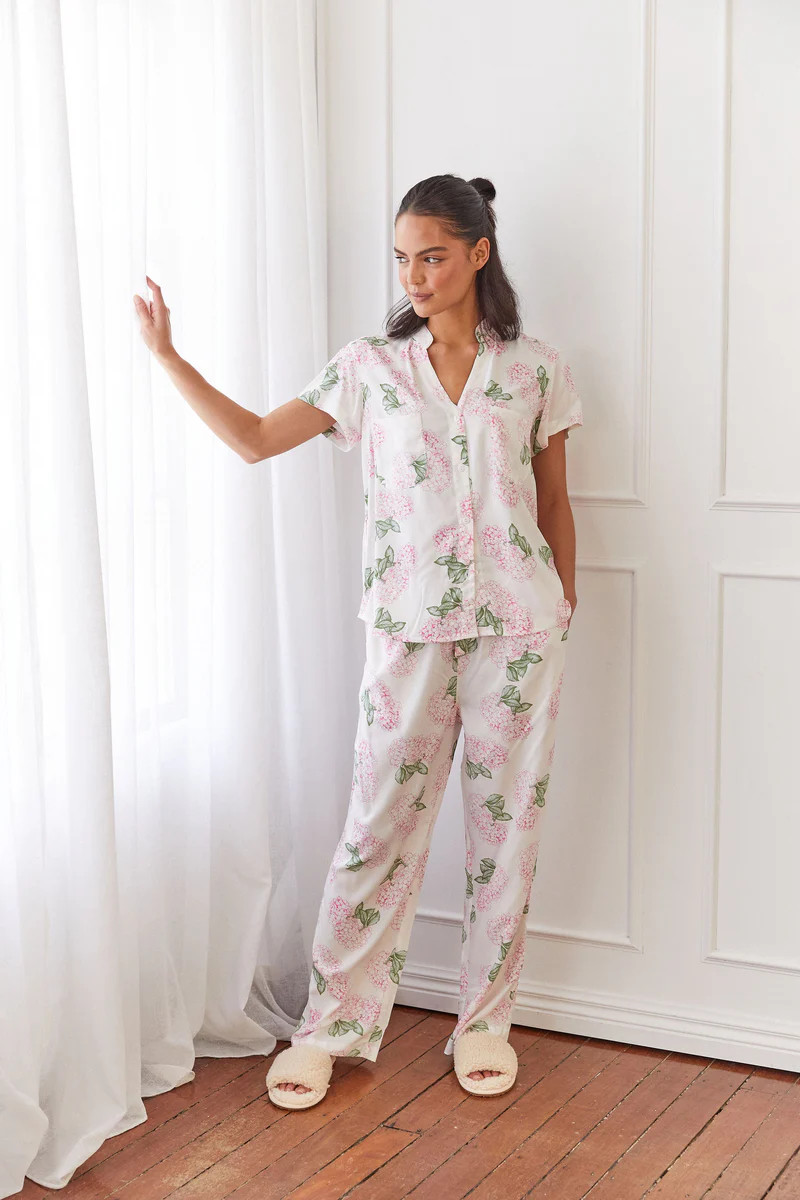 Maggie Pajama Set - Long Pants - Hydrangea Pink | Piyama US
