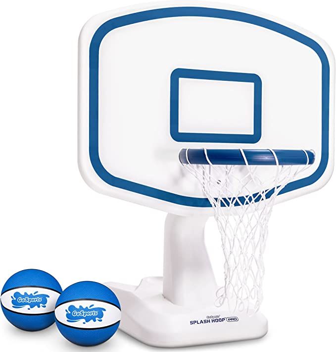 GoSports Splash Hoop Swimming Pool Basketball Game, Includes Poolside Water Basketball Hoop, 2 Ba... | Amazon (US)