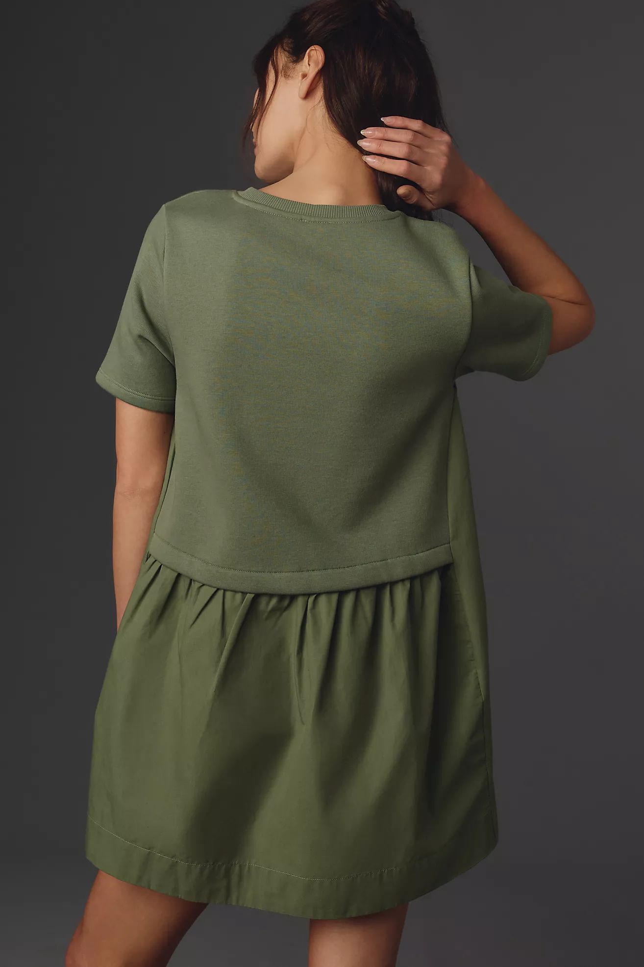 Pilcro Short-Sleeve Sweatshirt Twofer Mini Dress | Anthropologie (US)