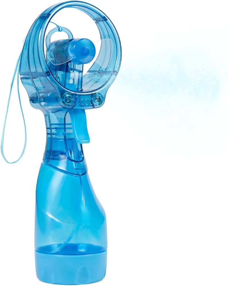 O2COOL Deluxe Handheld Battery Powered Water Misting Fan with Wrist Wrap (Aqua - Light Blue) | Amazon (US)