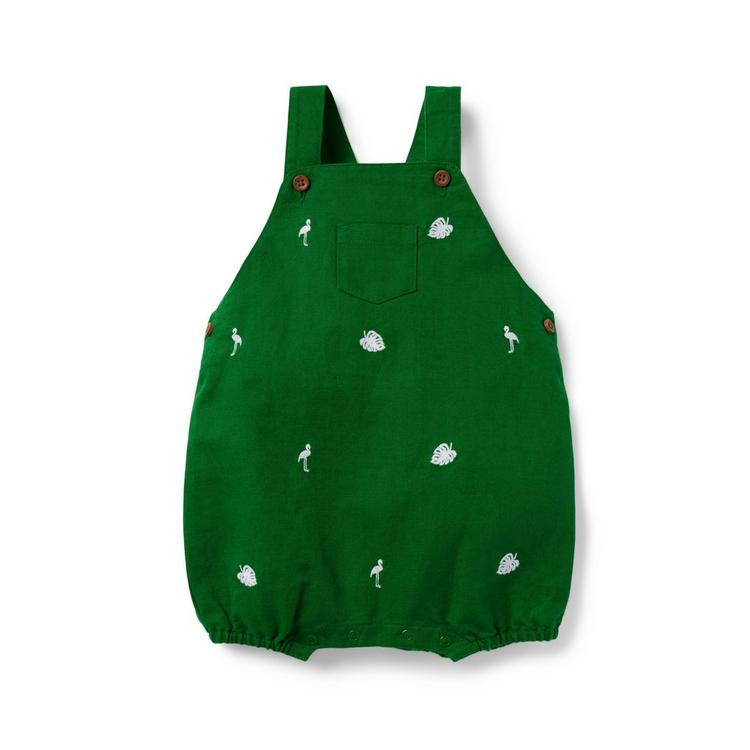 Baby Tropical Embroidered Linen Overall | Janie and Jack