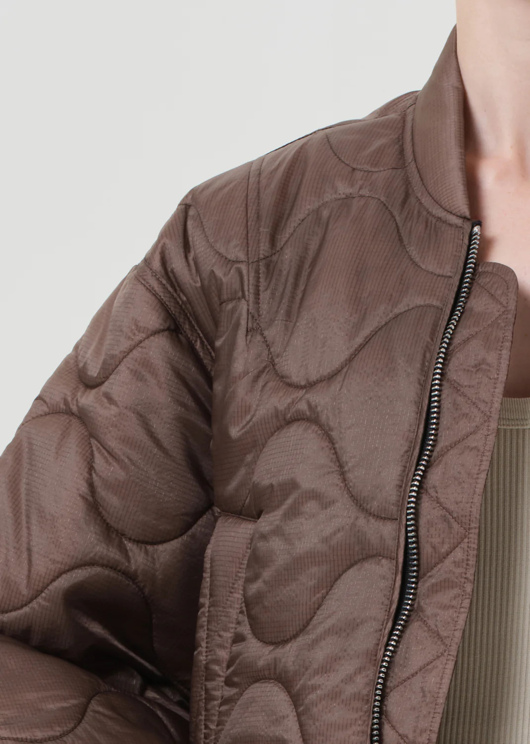 Iona Quilted Jacket in Cocoa | AGOLDE