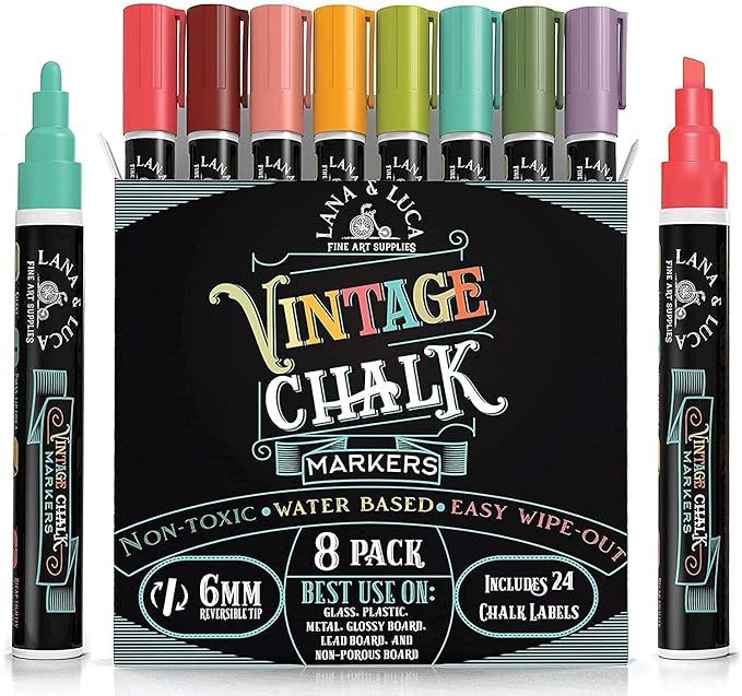 LANA & LUCA Liquid Chalk Markers for Blackboards - Wet Erase Marker Pens - Chalk Markers for Chal... | Amazon (US)
