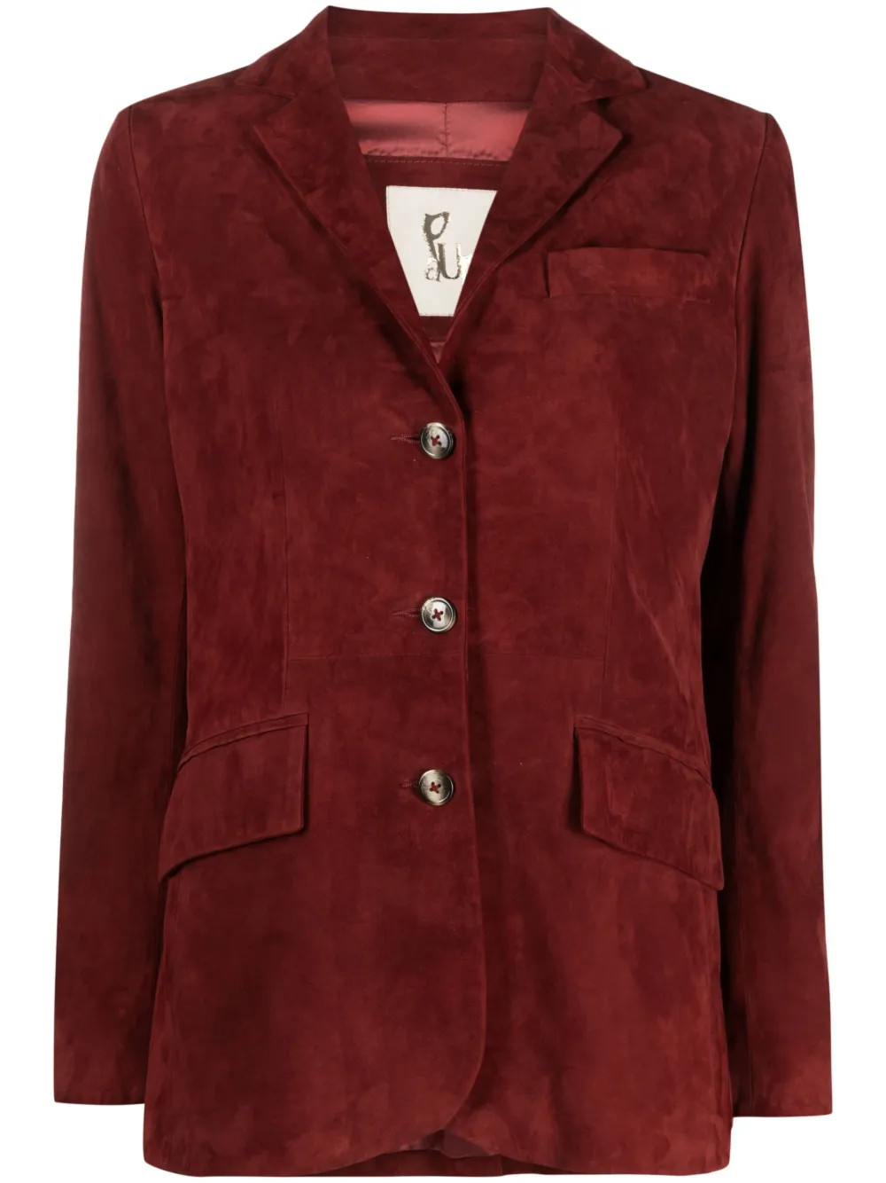 PAULA single-breasted suede blazer - Red | Farfetch Global