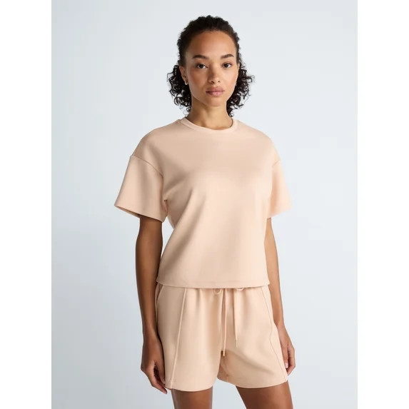 Scoop Women's and Women's Plus Scubaknit Tee with Short Sleeves, Sizes XS-4X | Walmart (US)