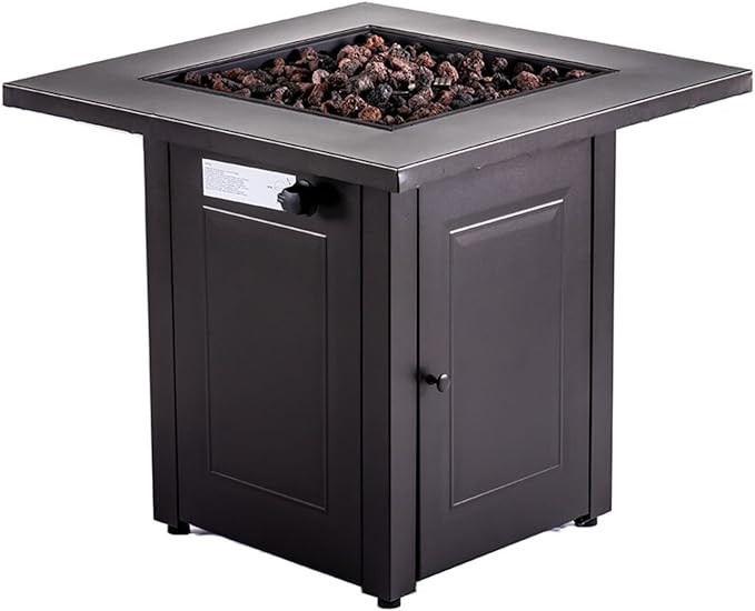 Hexago 28 Inch Propane Fire Pit, ETL Listed Outdoor Fire Pit Table, 50,000 BTU Steel Gas Fire Pit... | Amazon (US)