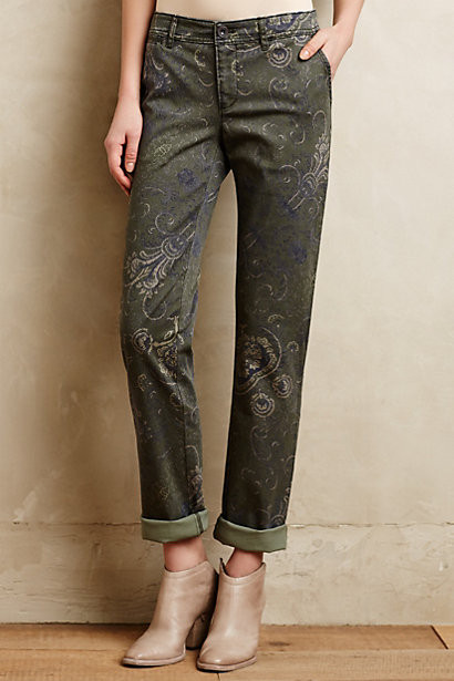 Pilcro Hyphen Paisley Chinos | Anthropologie (US)