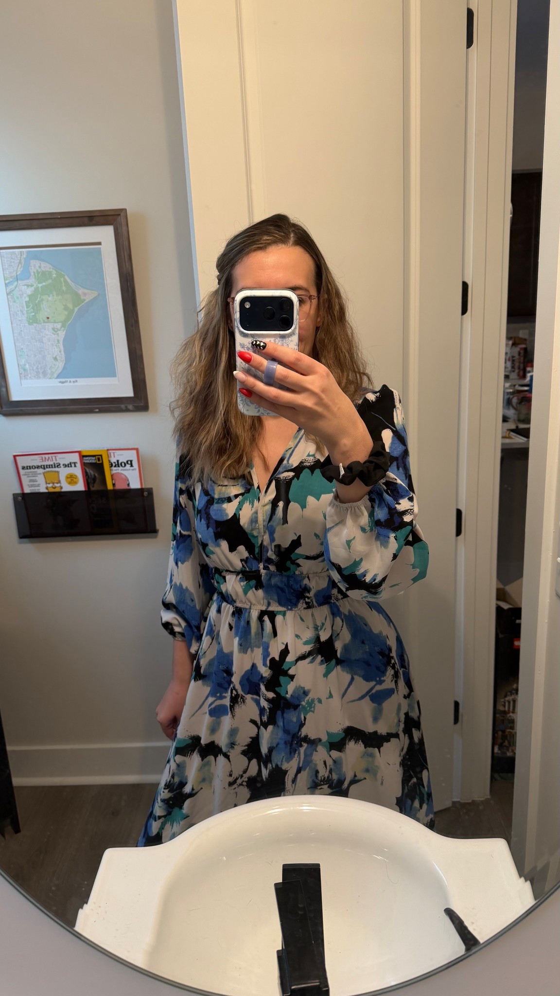 Not me matching my phone case to my personality trait of “romanticizing literally everything.”

Feeling blue… but in the soft, coastal, main-character way. Not the sad girl playlist way. 💙

This floral midi is one of those easy throw-on dresses that looks like you tried. Flowy, flattering, long sleeve but still lightweight enough for that “is it fall or is it still summer?” weather. The kind of dress that works for brunch, church, baby shower, or spontaneous “let’s take pictures in front of a cute door” energy.

And yes, my Loopy Blue Toile case is quietly doing its job, keeping my phone secure while I dramatically pose in mirrors. If you’ve been eyeing one, code STYLEDWITHPAWS gets you 10% off. Just a little bonus, not a big deal.

Blue but make it confident.

Floral midi dress | blue fall dress | wedding guest dress | modest flowy dress | blue toile phone case 💙

#LTKootd #LTKmorningroutine #LTKTall