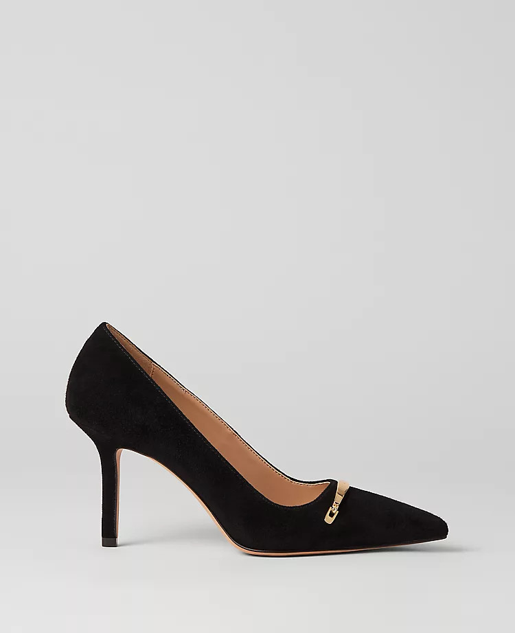 Mae Chain Suede Pumps | Ann Taylor (US)