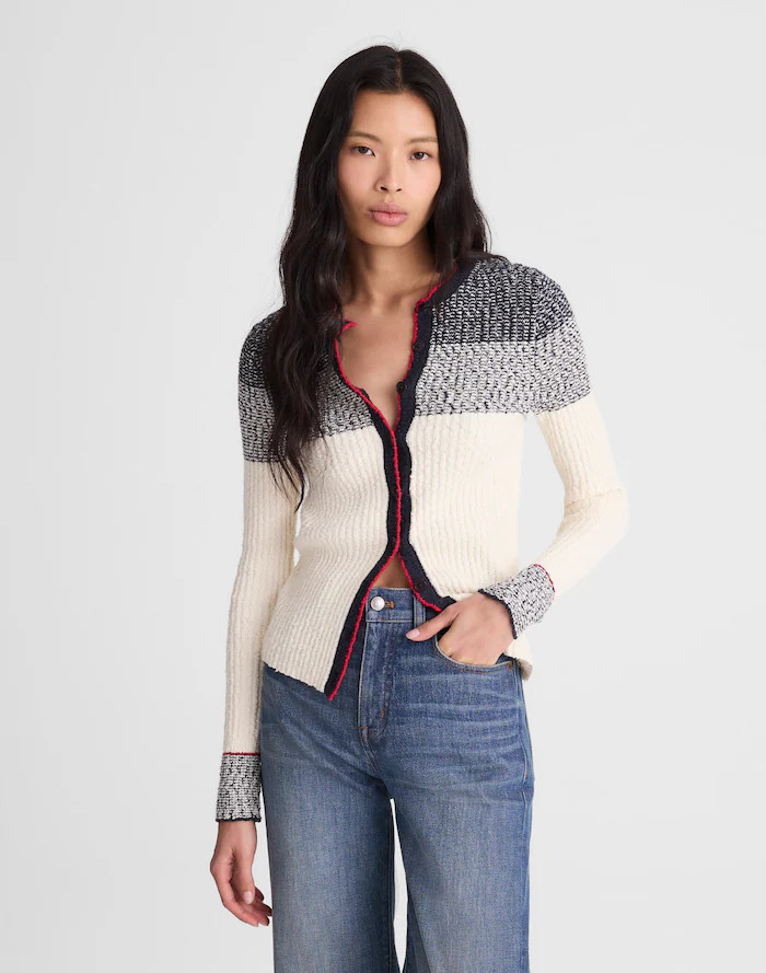 Striped Bouclé-Knit Cardigan | Madewell