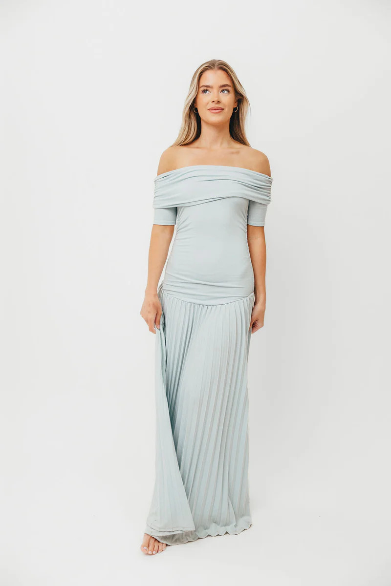 The Lennox Maxi Dress in Dusty Blue | Worth Collective