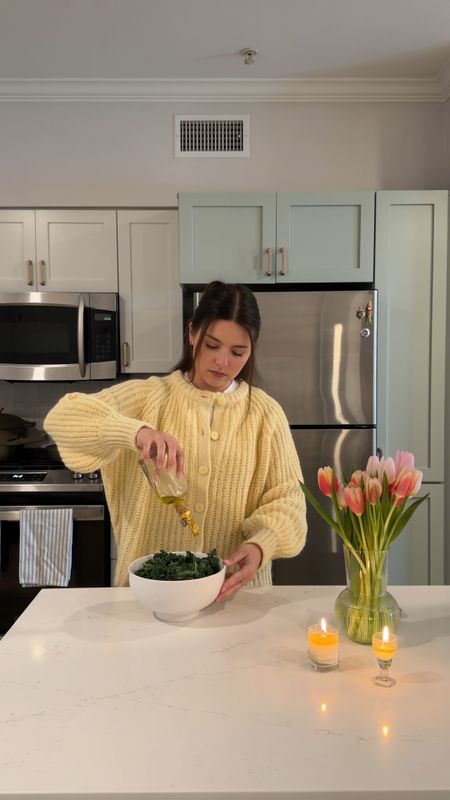 butter yellow cardigan from sezane 🧈 true to size. linking some kitchen items below too!

#LTKhome #LTKstyletip