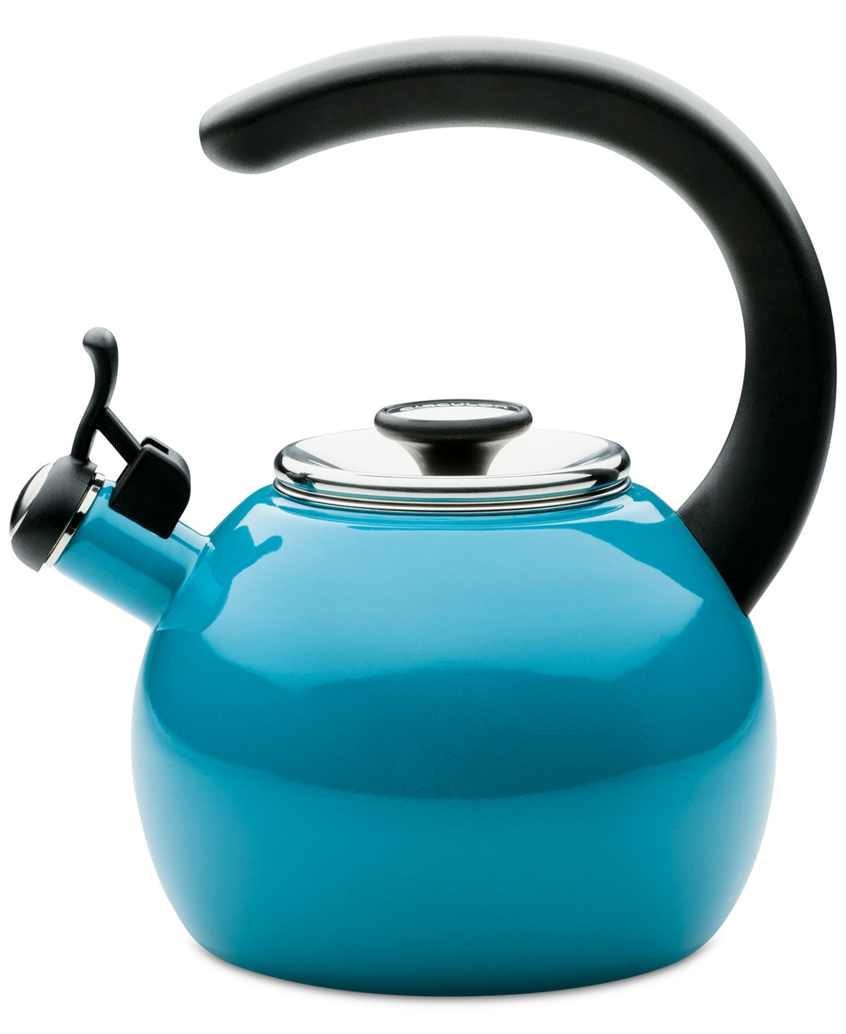 Circulon Enamel on Steel 2-Qt. Whistling Teakettle with Flip-Up Spout - Turquoise | Macy's