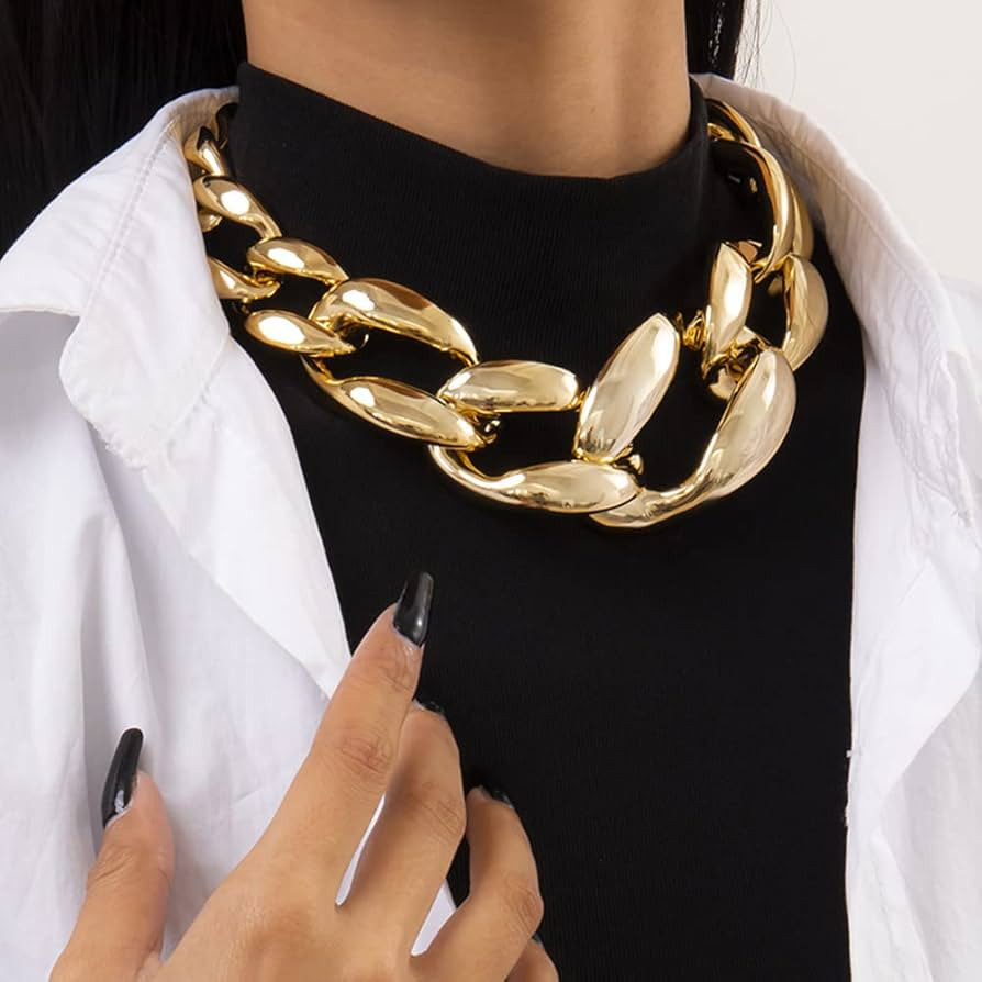 Octwine Dainty Gold Chunky Choker Cuban Link Chain Thick Necklaces Punk Statement Hip Hop Jewelry... | Amazon (US)