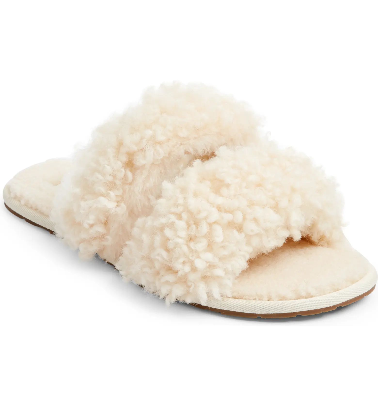 Maxi Curly Genuine Shearling Scuffetta Slipper (Women) | Nordstrom