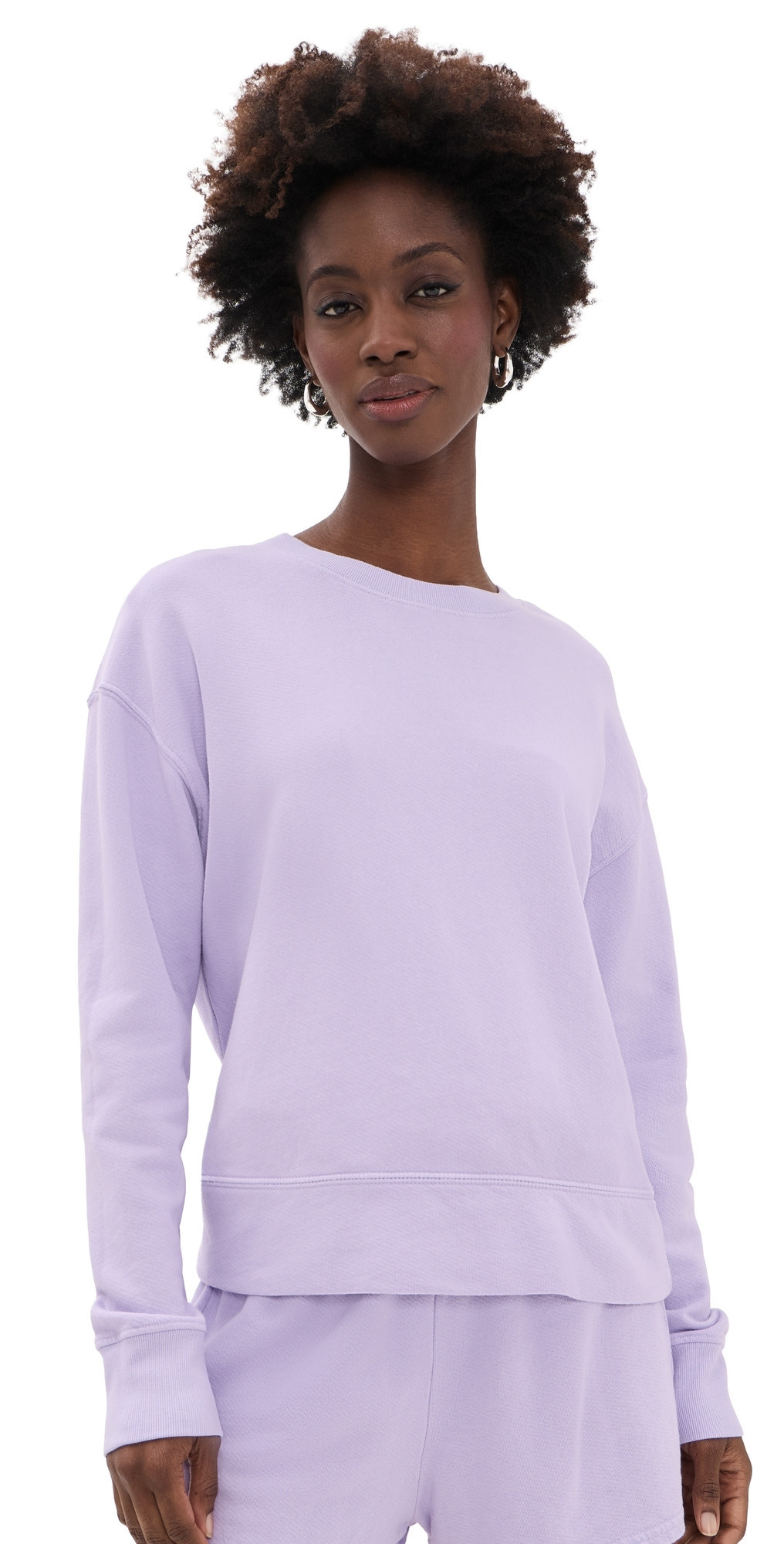 perfectwhitetee French Terry Pullover Sweatshirt Ultraviolet L | Shopbop