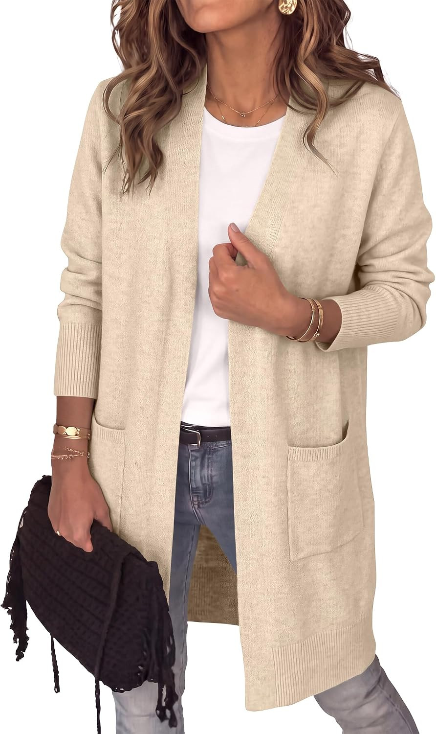 ANRABESS Women's Lightweight Long Cardigan Sweaters 2026 Fall Outfits | Amazon (US)