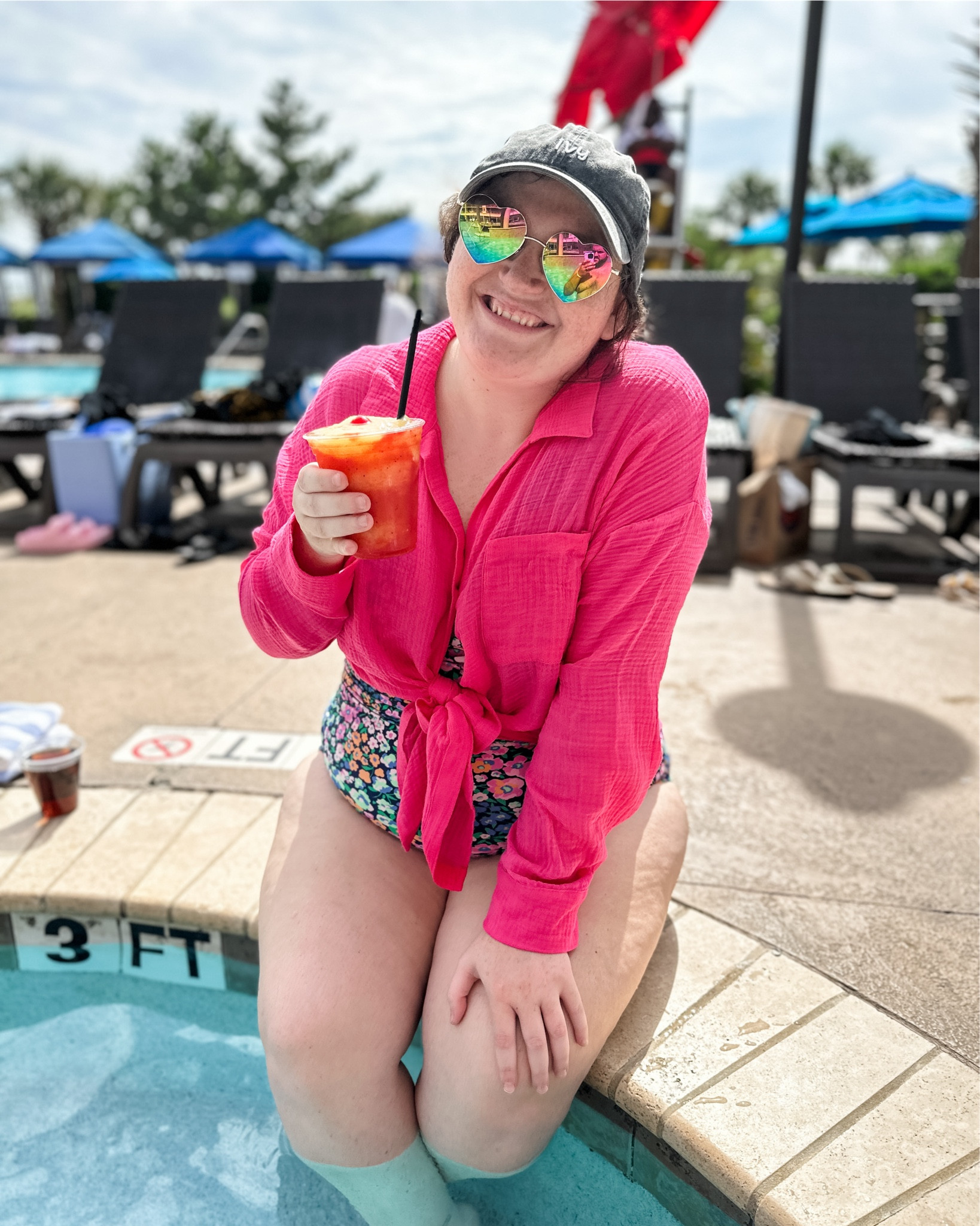 My absolute favorite bright and fun look for the summer sun! These sunglasses are my go-to for every outfit and this fun cover-up and swimsuit combo was to die for!

#LTKMidsize #LTKStyleTip #LTKSwim