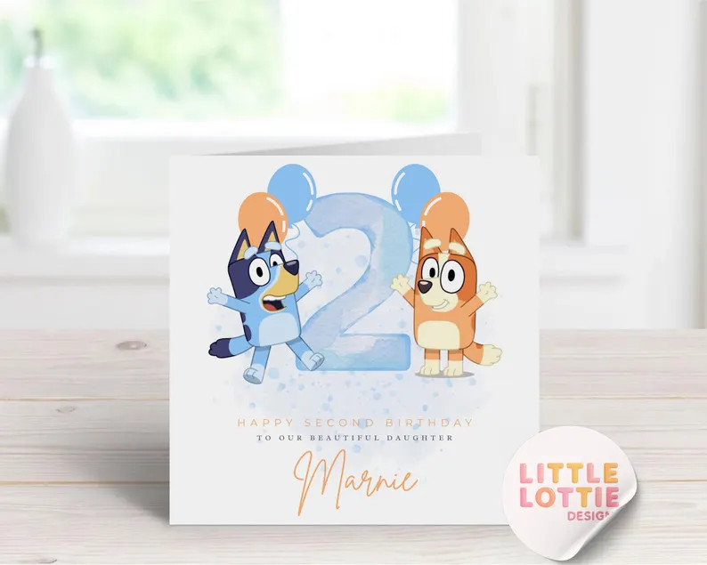 Personalized Bluey Birthday Card: Custom Name & Age - Etsy UK | Etsy (US)