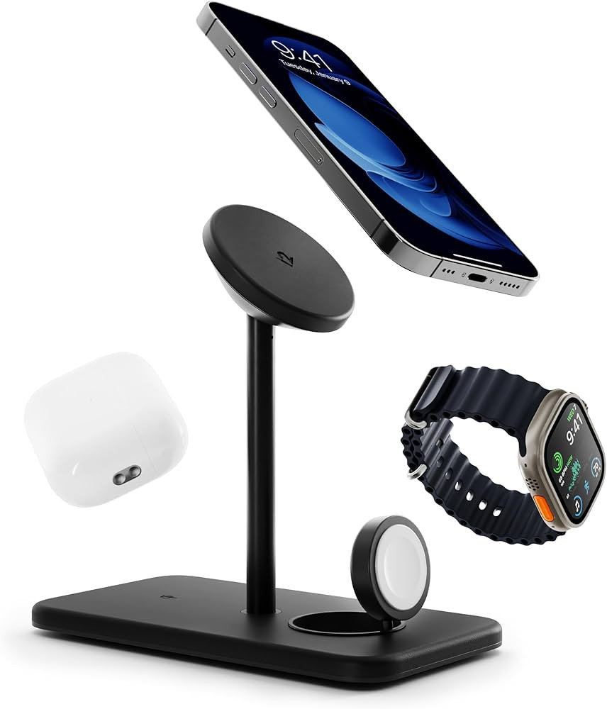 Twelve South HiRise 3 Deluxe, Compact Luxury Wireless Magsafe Charging Stand for iPhone, AirPods ... | Amazon (US)