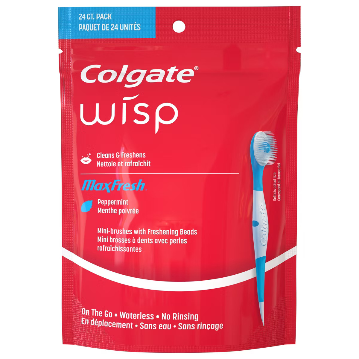 Colgate Max Fresh Wisp Disposable Mini Toothbrush - Peppermint - 24ct | Target