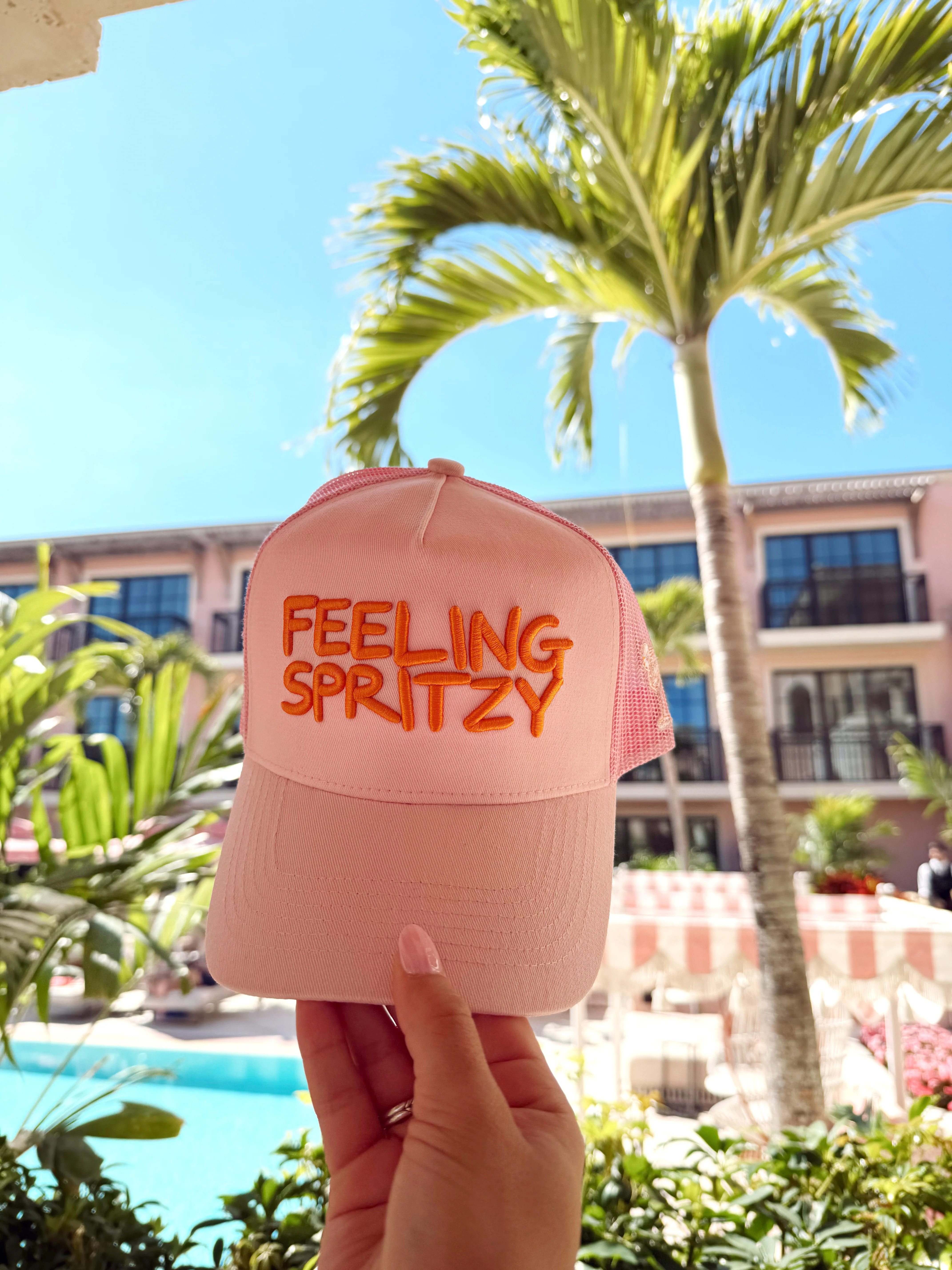 Feeling Spritzy - Pink Vintage Trucker Hat | KenzKustomz