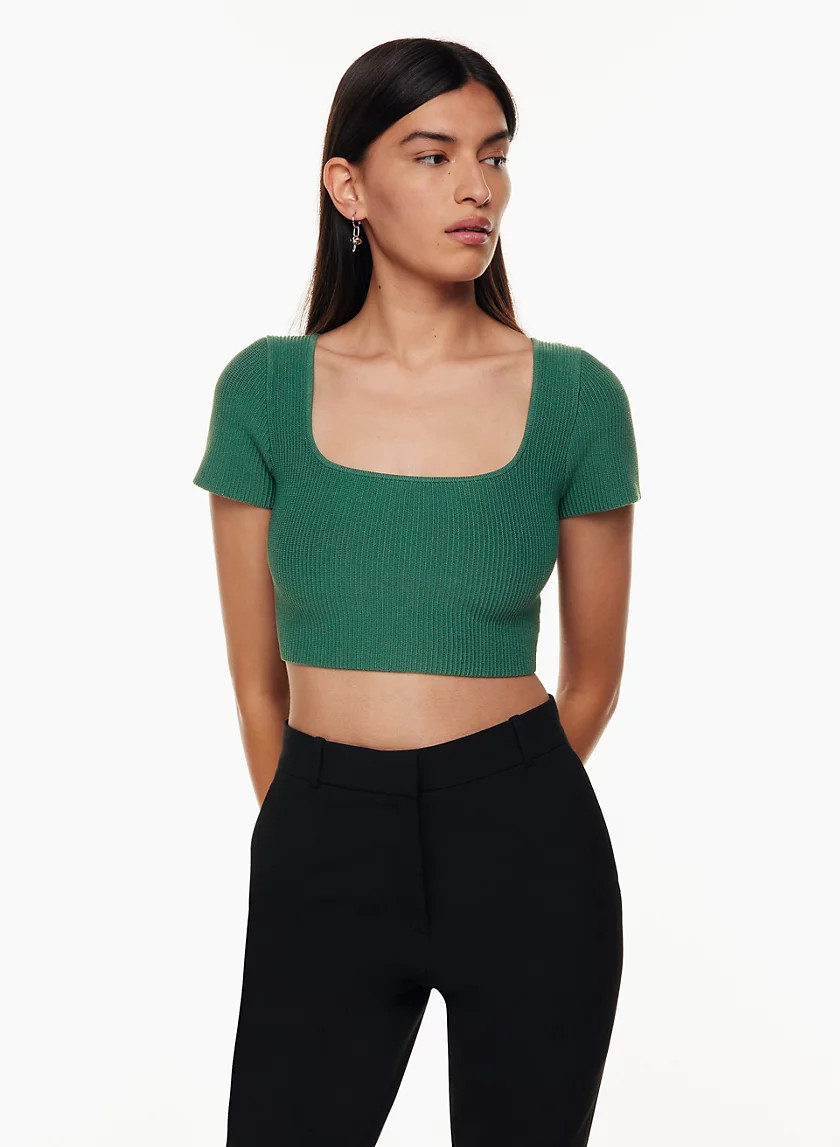 SCULPT KNIT SQUARENECK TOP | Aritzia