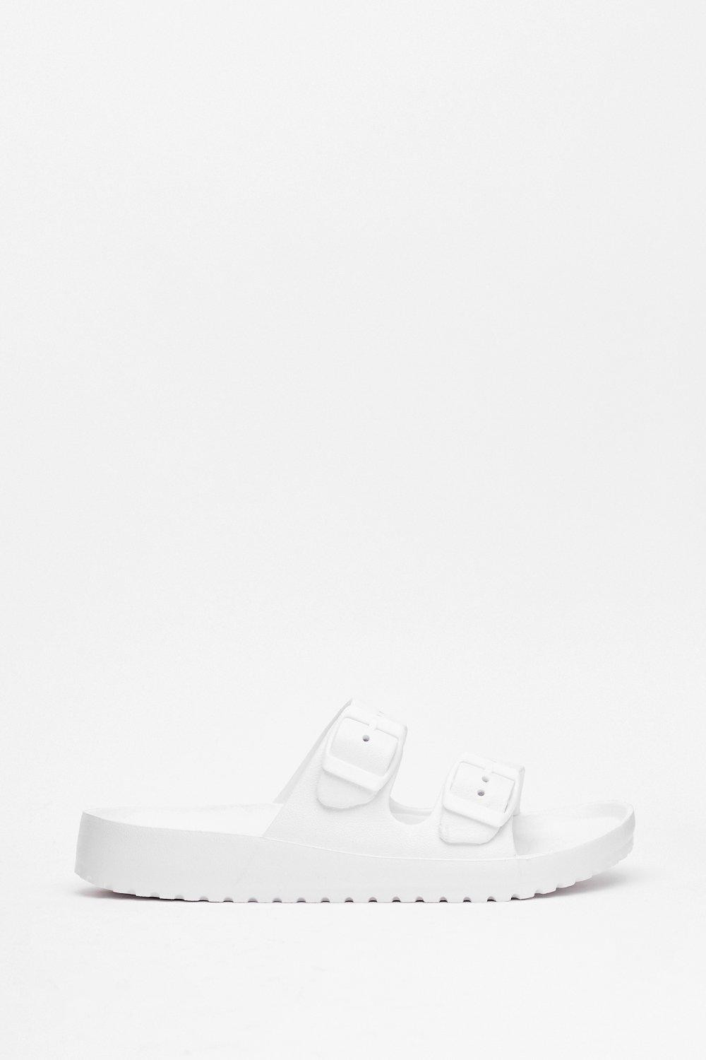 Faux Leather Duo Buckle Strap Sandals | Nasty Gal (US)