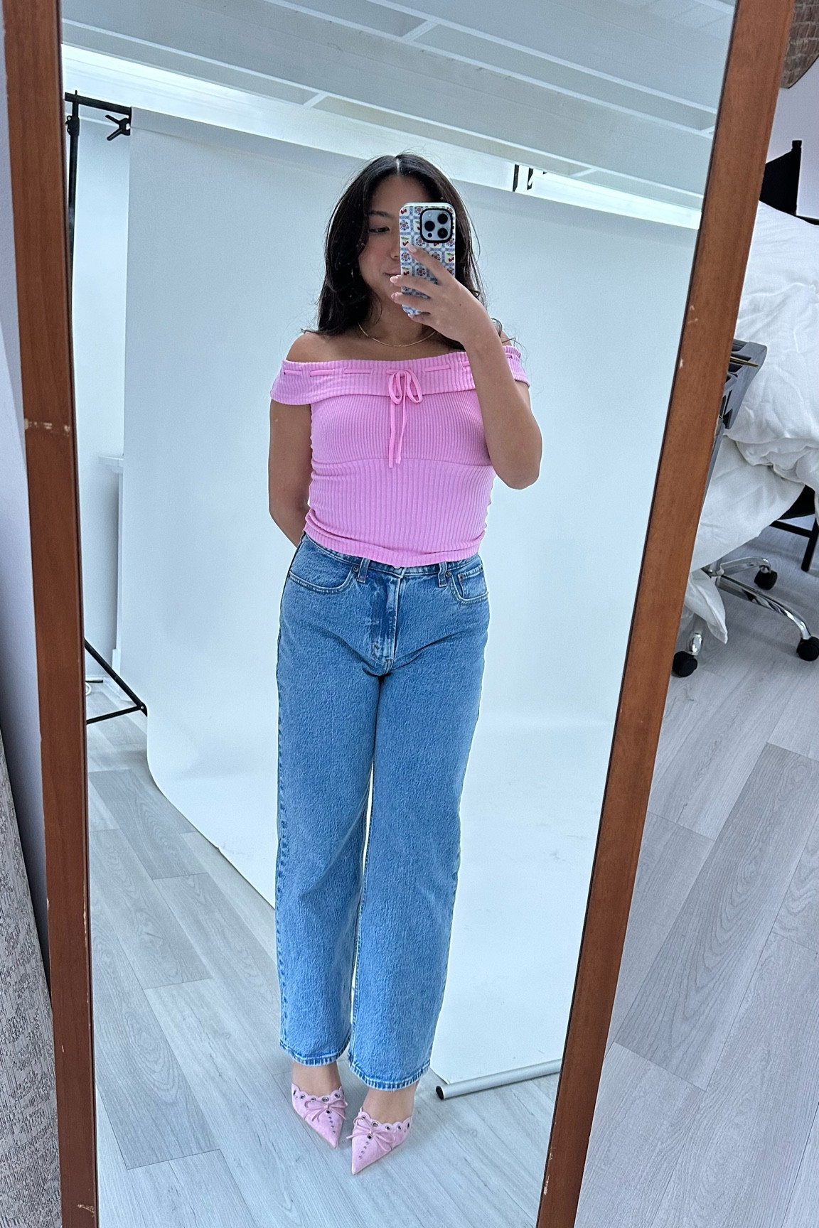 Work ootd

Pink off the shoulder ribbed sweater with ribbon bow tie detail

Abercrombie high rise 90s relaxed jeans curve love

Tony bianco kitten heels shae / kae in pink suede- inspired by the Prada 90s design

#LTKworkwear #LTKfindsunder50 #LTKSeasonal