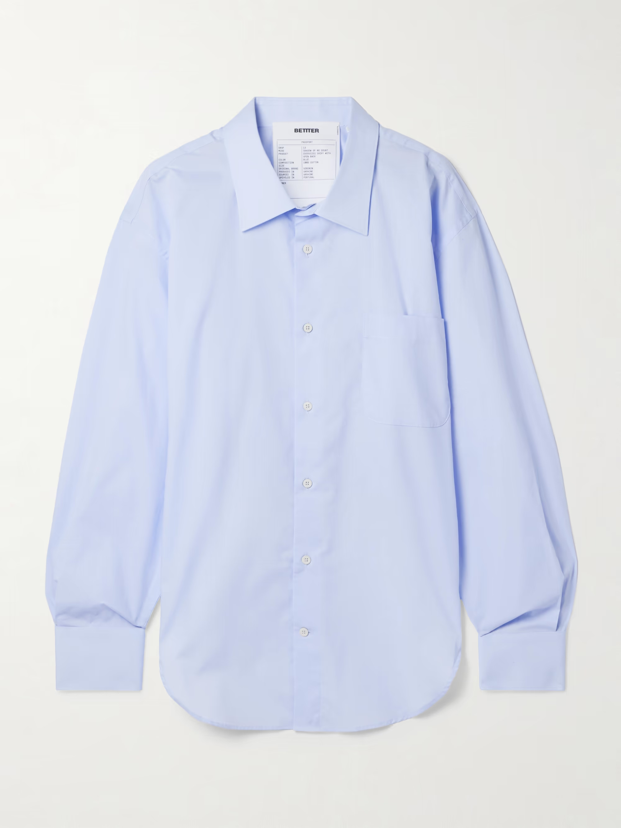 + NET SUSTAIN cotton-poplin shirt | NET-A-PORTER (UK & EU)