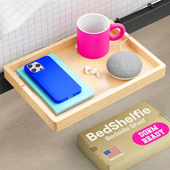 BedShelfie Bedside Shelf for Bunk Bed & Top Bunk, College Dorm Room Essentials, Loft Nightstand, ... | Amazon (US)