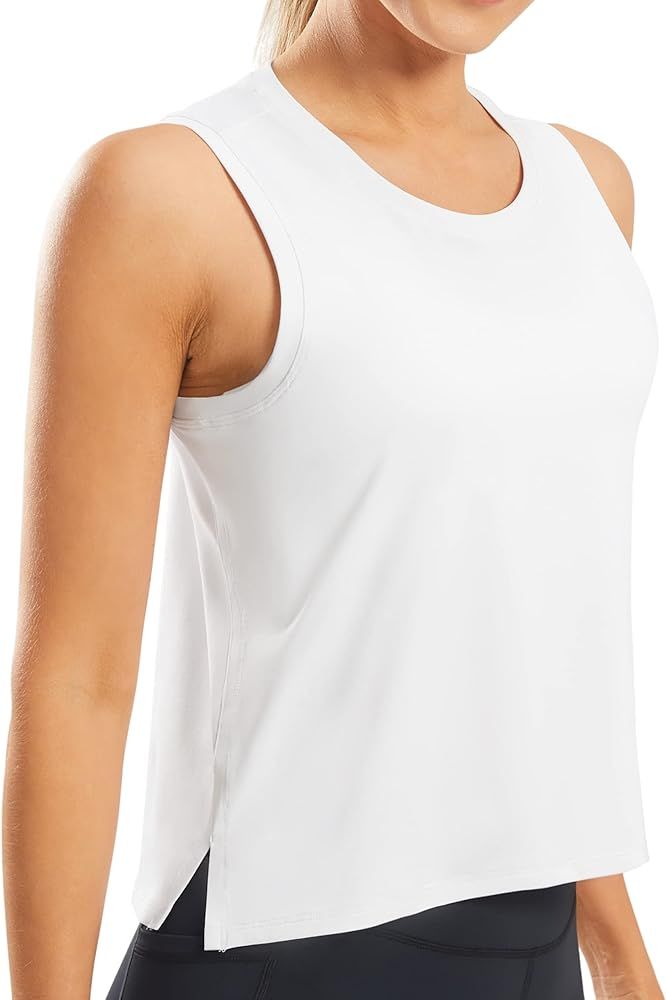 JOYSPELS Ice Silk Crop Workout Tank Tops for Women Cool-Dry Sleeveless Loose Fit Yoga Shirts | Amazon (US)