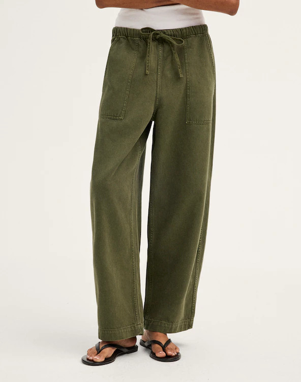 Pull-On Barrel-Leg Utility Pants in Airy Denim | Madewell