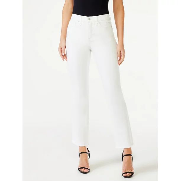 Sofia Jeans Women's Mayra Flare High Rise Crop Jeans with Fray Hem | Walmart (US)